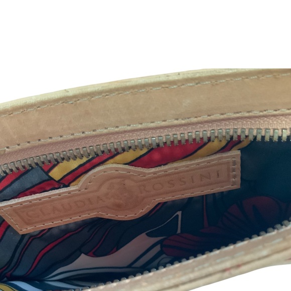 Claudia Rossini Wristlet Red Suede and Tan Leather 10" x 6" Perfect! - Picture 6 of 7